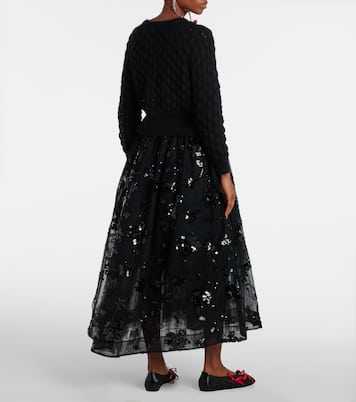 Bow-detail open-knit wool-blend cardigan | Simone Rocha
