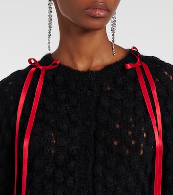 Bow-detail open-knit wool-blend cardigan | Simone Rocha