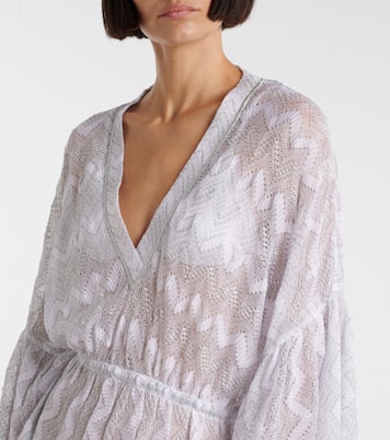 Vestido de playa de lamé en zigzag | Missoni