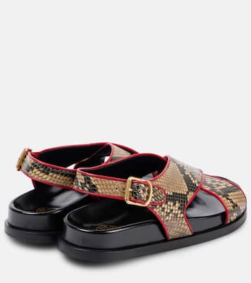 Sandali slingback in pelle stampata | Dries Van Noten