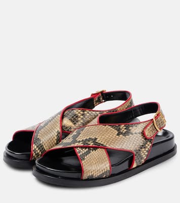 Sandali slingback in pelle stampata | Dries Van Noten