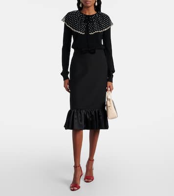 Tulle-trimmed wool sweater | Valentino