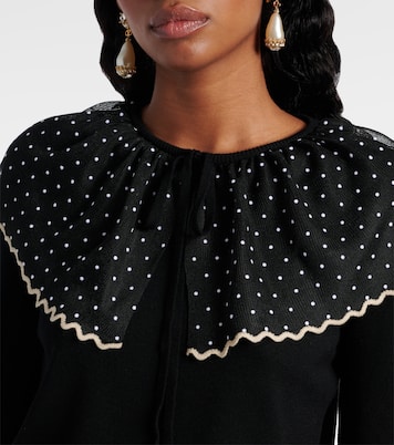 Tulle-trimmed wool sweater | Valentino