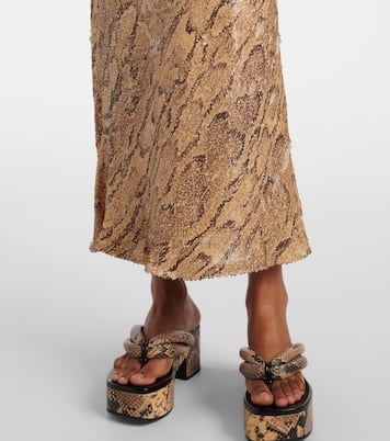 Sequined snake-print pencil skirt | Dries Van Noten