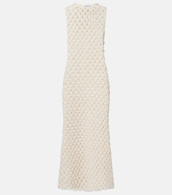 Open-knit cotton-blend maxi dress | Alaïa
