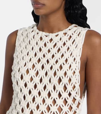 Open-knit cotton-blend maxi dress | Alaïa