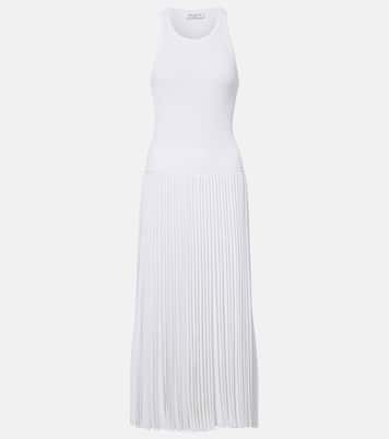Pleated ribbed-knit midi dress | Alaïa