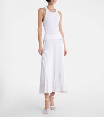 Pleated ribbed-knit midi dress | Alaïa