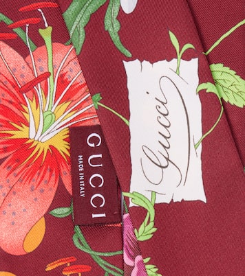 Foulard in twill di seta con stampa | Gucci