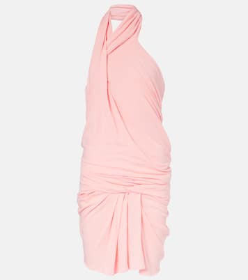 Draped cotton-blend jersey minidress | Entire Studios