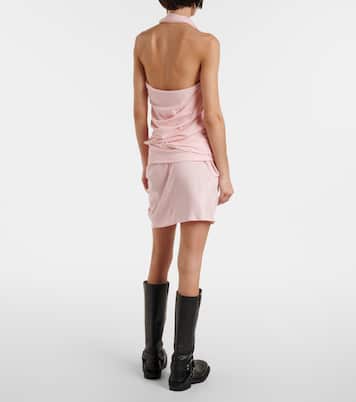 Draped cotton-blend jersey minidress | Entire Studios