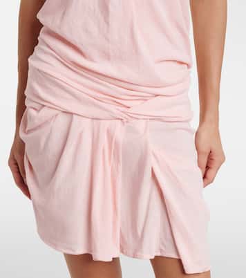 Draped cotton-blend jersey minidress | Entire Studios