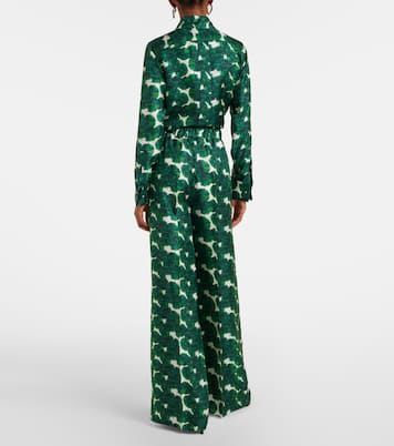 Morena printed silk twill wide-leg pants  | Max Mara