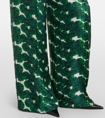 Morena printed silk twill wide-leg pants  | Max Mara