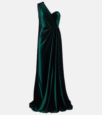 One-Shoulder-Robe aus Samt | Monique Lhuillier