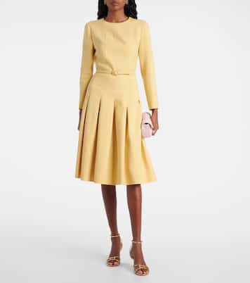 Pleated crêpe midi dress | Oscar de la Renta