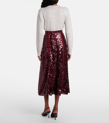 Falda midi de georgette con lentejuelas | Erdem