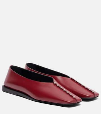 Embellished leather ballet flats | Jil Sander