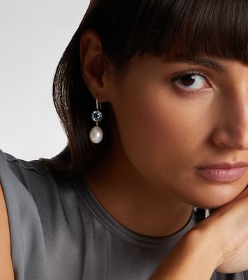 14kt gold drop earrings with gemstones | Mateo