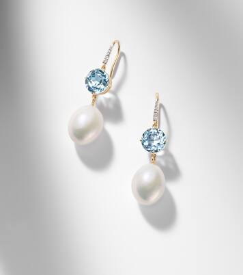 14kt gold drop earrings with gemstones | Mateo