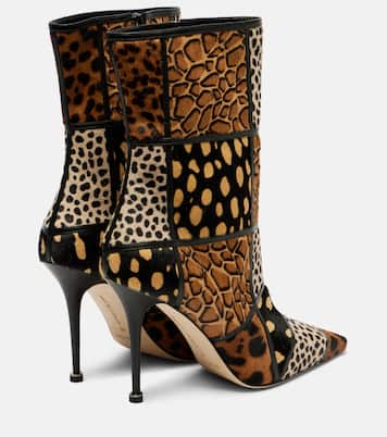 Trulona 105 calf hair ankle boots | Manolo Blahnik