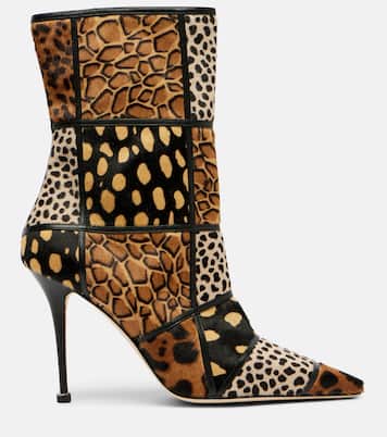Trulona 105 calf hair ankle boots | Manolo Blahnik