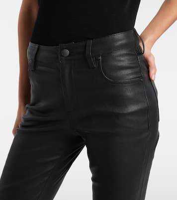 Mari leather straight pants | AG Jeans
