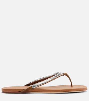 Frida缀饰绒面革夹趾凉鞋 | Christopher Esber