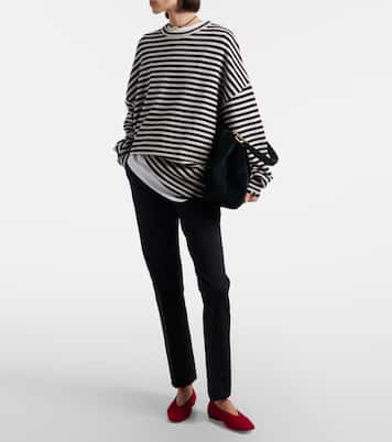 Cotton-blend cropped slim pants | Max Mara