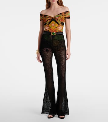 Printed off-shoulder bodysuit | Etro