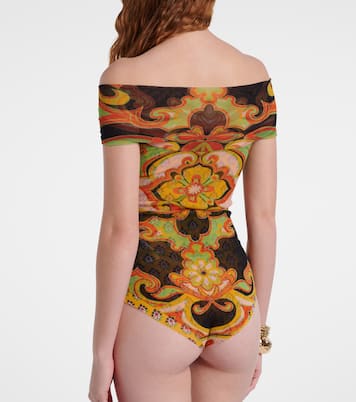 Printed off-shoulder bodysuit | Etro