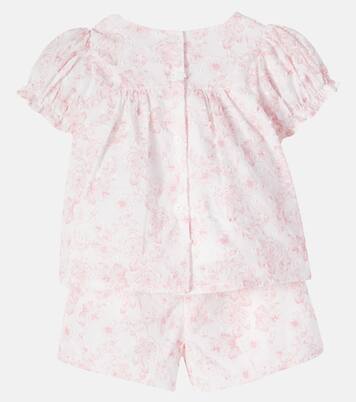 Baby floral cotton shirt and shorts set | Patachou