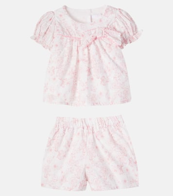 Baby floral cotton shirt and shorts set | Patachou