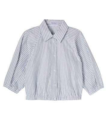 Striped cotton-blend shirt | Brunello Cucinelli Kids