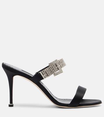 Sandalen Fibolta 90 aus Satin mit Kristallen | Manolo Blahnik