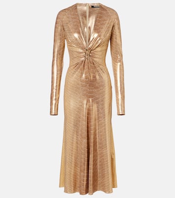 Embellished snake-print midi dress | Roberto Cavalli