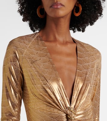 Embellished snake-print midi dress | Roberto Cavalli