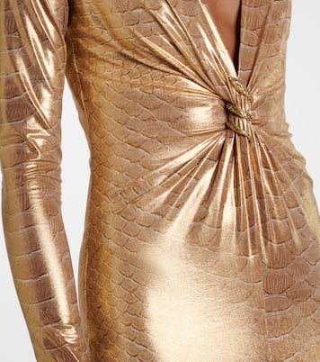 Embellished snake-print midi dress | Roberto Cavalli
