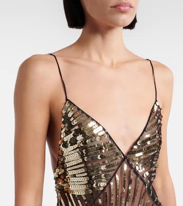 Slipdress aus Tüll mit Pailletten | Pucci