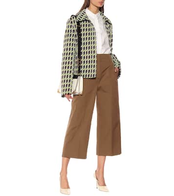 Cropped high-rise cotton pants | Prada