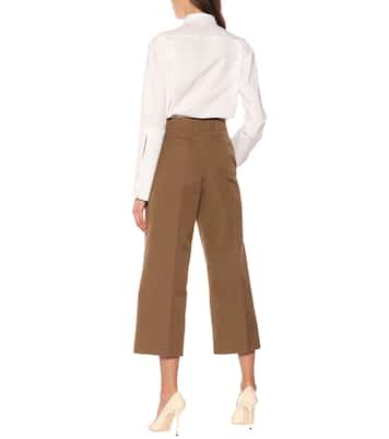 Cropped high-rise cotton pants | Prada