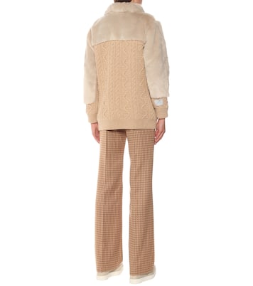 Cardigan in lana con pelliccia sintetica | Stella McCartney