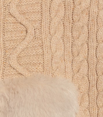 Cardigan in lana con pelliccia sintetica | Stella McCartney