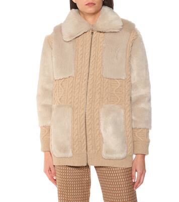 Cardigan in lana con pelliccia sintetica | Stella McCartney