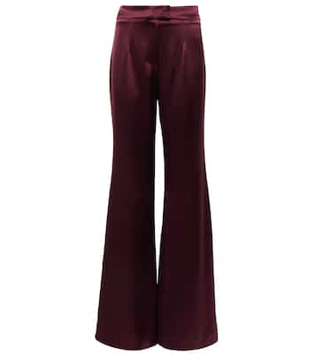 High-rise satin flared pants | Galvan