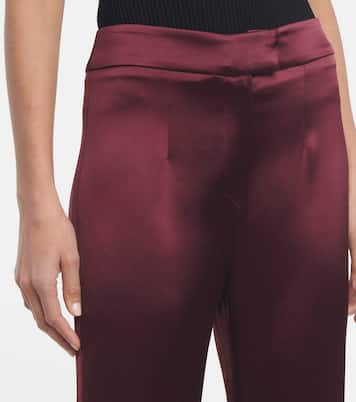 High-rise satin flared pants | Galvan