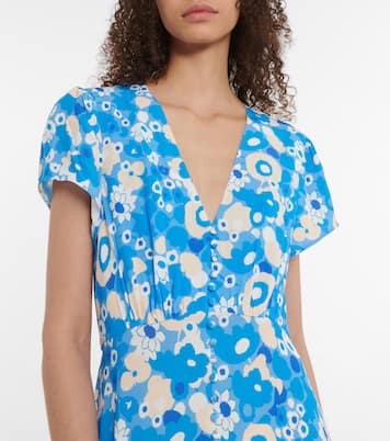 Vestido midi de crepé floral | Rixo