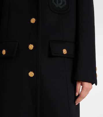 Double G embroidered wool coat | Gucci