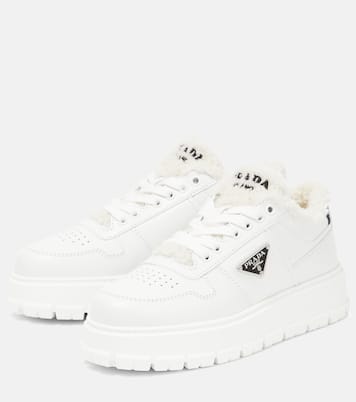 Shearling-lined platform sneakers | Prada