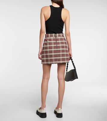Checked cotton-blend miniskirt | See By Chloé